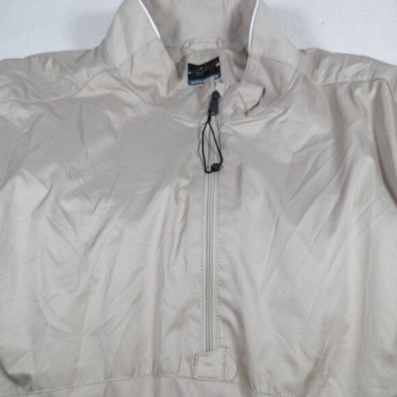Greg Norman XL 1/4 Zip Short Sleeve Golf Windbreaker Pullover Polyester Beige - Picture 7 of 16